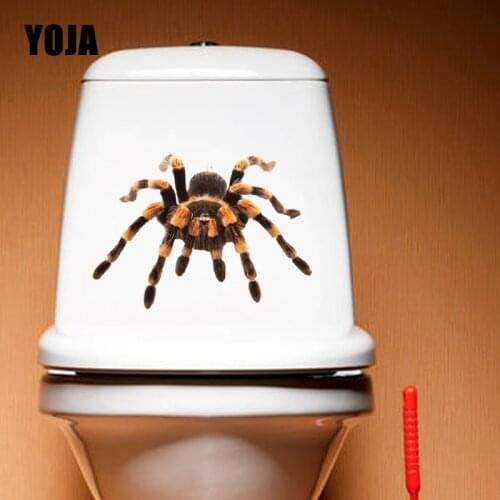 YOJA 23.3X16.6CM Bedroom Home Decor Wall Sticker Toilet Decal Intereting Simulated Long Haired Spider T5-1279