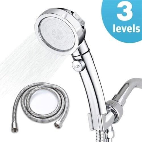 3 Spray Setting Bath Shower Head Adjustable High Pressure Shower Head Water Saving Shower Head and Hose Set for Bathroom