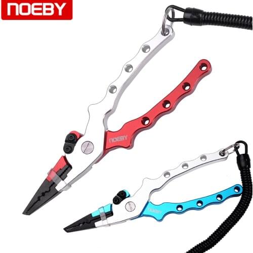 NOEBY Stainless Steel Fishing Pliers 175mm/81g Multi-functional Fishing Tools Tungsten Steel Blade Hook Pliers fishing tackle
