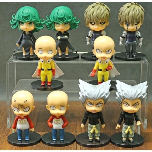 One Punch Man Saitama Genos Tatsumaki Garou Q Version PVC Figures Toys Dolls 5pcs/set 2 Types