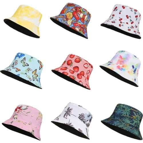 New Summer Bob Graffiti Fashion Bucket Hats For Girls Beach Vocation Panama Men Caps Women Sun Fishing Outdoor Fishermens Caps