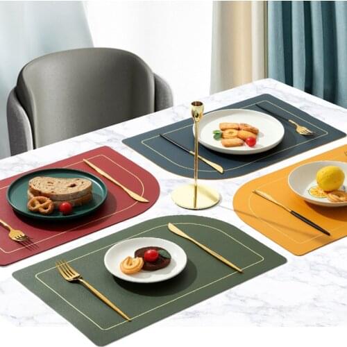 Placemat For Table PU With Two Colors Both Sides Nordic Style Home Kitchen Mantel Individuales Coaster Irregular Table Mat Set