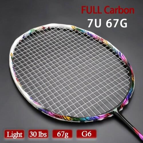 Twist Shape 100% Full Carbon Fiber Badminton Rackets Super Light 7U 67G Strung Training Racquet With Bags Speed Racket Sports