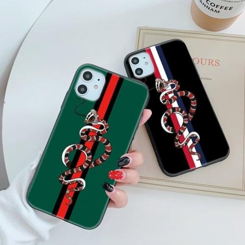 Luxury brand GG snake soft case for iphone 12 mini 11 pro x xs max xr 8 7 6 6S plus SE 2 silicone phone cover coque fundas capa