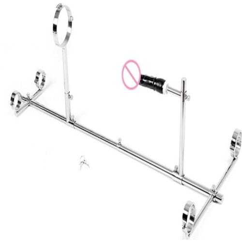 New sex love machine stainless steel metal bdsm bondage collar handcuffs slave restraint SM erotic Solid frame Sex toy for women