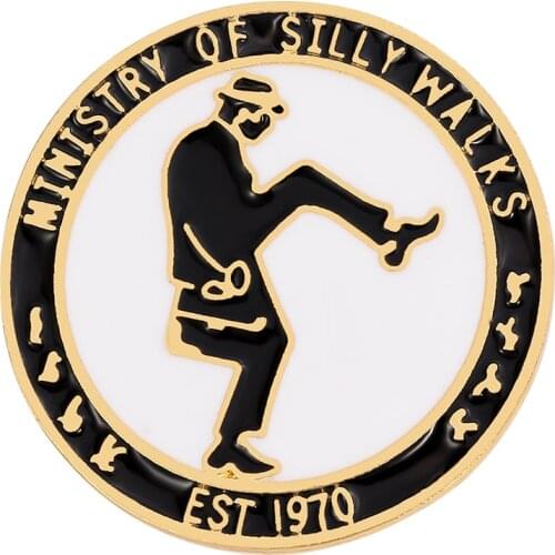 Ministry of silly walks enamel pins metal badges Monty Python Flying circus perfect capture classic British comedy lapel pin