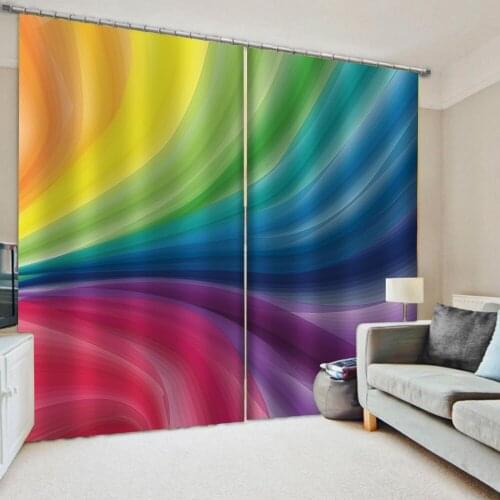 Custom rainbow curtains 3D Blackout Curtains For Living room Bedding room Drapes Cotinas para sala