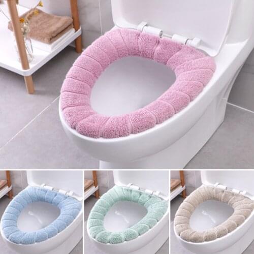 Comfortable Coral Bathroom Toile Soft Washable Toilet Seat Cover Mat Set for Home Decor Toilet Lid Cover Accessories Universal