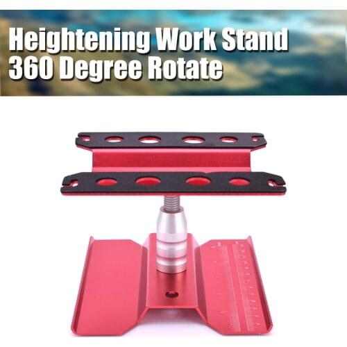 Heightening Work Stand Assembly Platform 360 Degree Rotate Repair Station for RC 1/8 1/10 Traxxas TRX-4 SCX10 Tamiya HSP Red