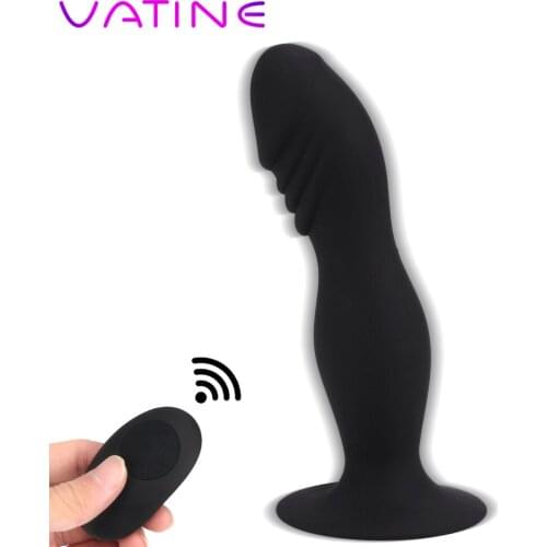 VATINE 10 Speeds Wireless Remote Control Suction Cup Anal Vibrator G-spot Prostate Massager Vibrator Vibrating Butt Plug