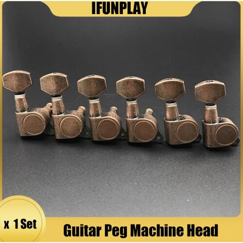 Niko Vintage Style Bronze Guitar Tuning Pegs Locking Tuners Machine Head 6R for Acoustic Electric Guitar Guitarra Accessories