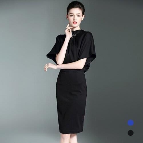 Elegant Summer Dress Women Work Office Bodycon Dress Female Black Blue Womens Dresses Womens Clothing robe femme YQ085