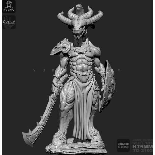 1/24 Resin Kits Horse-faced beast resin model self-assembled TD-2103