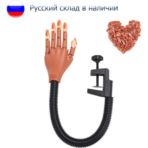 Practice Hand with 100pcs Acrylic Nail Tips Adjustable Plastic Practice Model DIY Manicure Tool Nail Supplies For Professionals