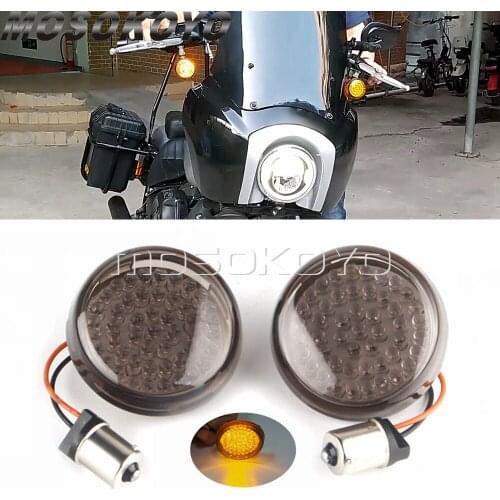 2" Bullet Motorcycle Amber LED 1156 Turn Signals Indicator Light For Harley Sportster Tri Glide Softail Dyna Touring Street Bob