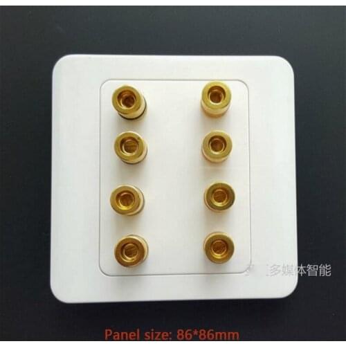 2pcs/lot 86 type eight speaker binding post 4 sets of banana head socket audio panel 7.1 channel 5.1