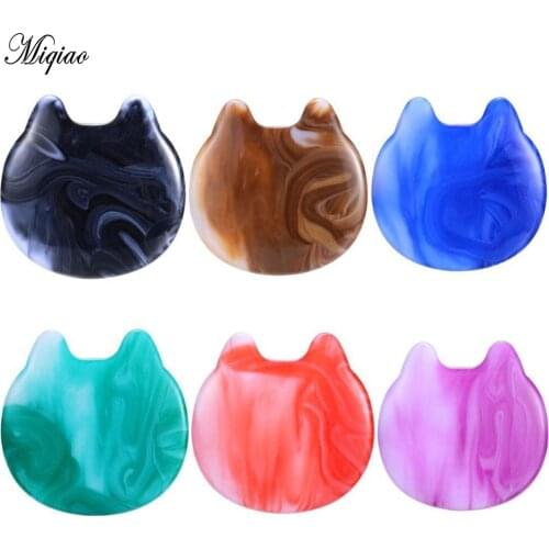 Miqiao 2 Pcs European and American Alternative Human Body Piercing Accessories Acrylic Two-color Cat Ear Pinna Expander