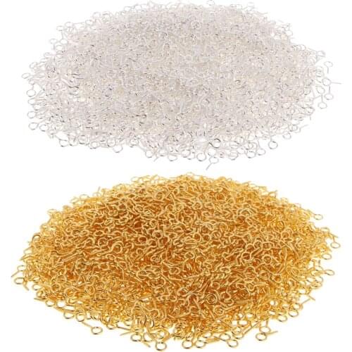 2000 Pieces Screw Eye Pins Hook Bail Peg Pendants Charms Connectors