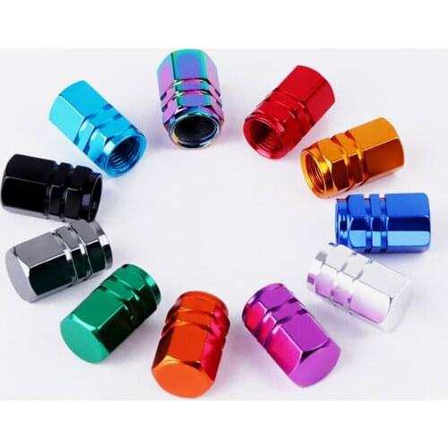 4pcs/set Aluminium Alloy Tire Valve Stem Caps Hexagon Car Tyre Valve Covers for US Valves Car-styling Parts Accessories