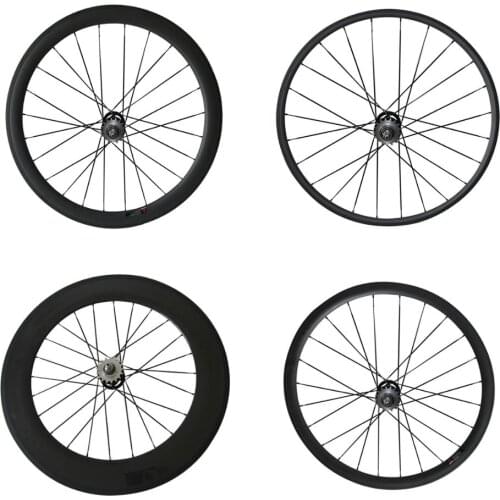 700C Track Bicycle Carbon Fiber Rear Wheel Fixed Gear Single Speed Wheel 24 Holes with Novatec A166SB Single Speed Hub 1 Piece
