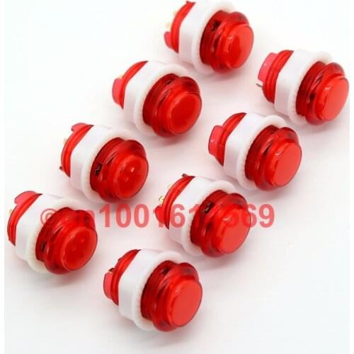 8pcs 5V New Easyget 24mm LED Illuminated Arcade LED Push Button For Raspberry Pi 3 Project & Mini Table Top Arcade Machine - Red