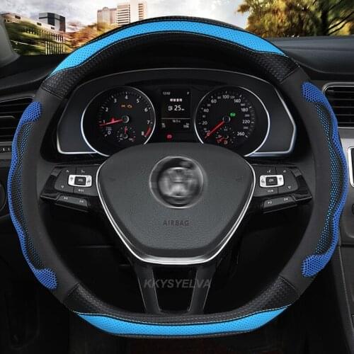 Car Steering Wheel Cover D Shape For Hyundai ioniq Suzuki Swift 2018 2019 For VW GOLF 7 2015 POLO JATTA Auto Car Accessories