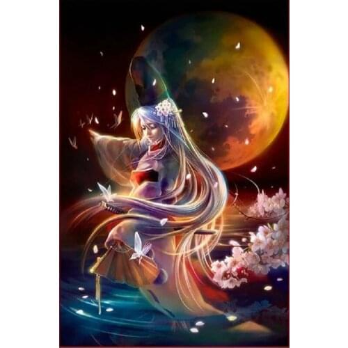 DIY Diamond Painting Cross Stitch Cartoon girl Needleworks 5D Diamond Embroidery sale Full Diamond Mosaic Decorative painting