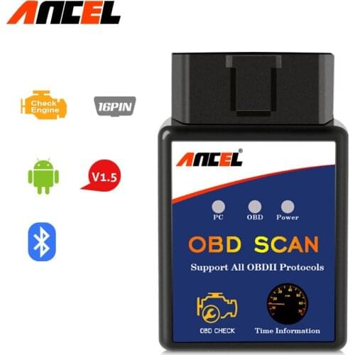 Ancel ELM327 V1.5 OBD2 Scanner Bluetooth Car Diagnostic Tool Read Erase Errors Engine System OBDII EOBD Automotive Code Reader