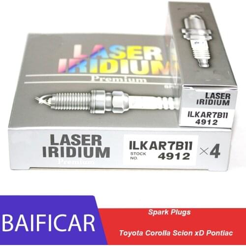 Baificar Brand New Genuine4 PCS Iridium Spark Plug ILKAR7B11 4912 For Toyota Corolla Scion xD Pontiac