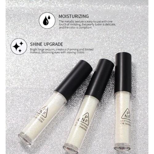 Glitter & Shimmer Liquid Eyeshadow White Sequins Fine Diamond Pearls Super-glossy Eye Shadow Natural Eye Makeup Cosmetic TSLM1