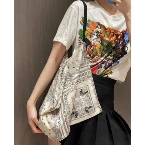 Designer Ethnic Style Cashew Cloth Women Shoulder Bags Retro Large Capacity Lady Tote Handbags Bohemian Beach Bag Bolsa Feminina