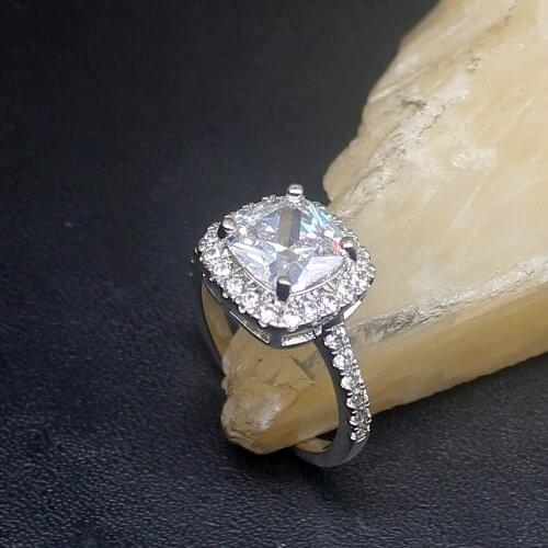 Gemstonefactory Jewelry Big Promotion Single Unique 925 Silver New Arrival White Topaz Women Men Gifts Rings 6# 20213049