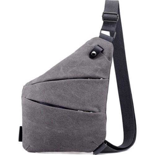 Mens Canvas Crossbody Bags Messenger Chest Bag Casual Multifunction Gun Sling Bag Male Anti-theft Single Shoulder Strap Pack