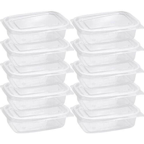 10/20/30/40pcs Disposable Plastic Boxes With Cover Portable Fruits Case One-Off Takeout Food Containers For Home (Transparent)