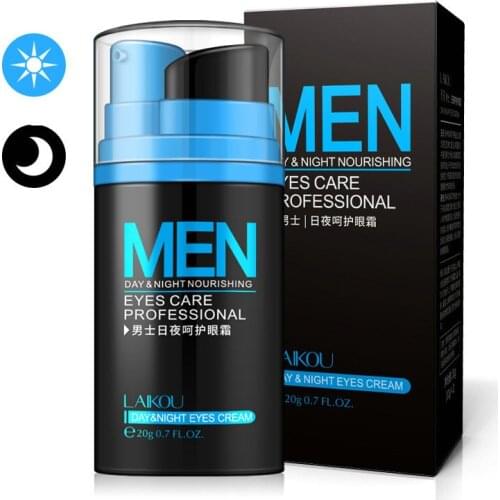LAIKOU Mens Day And Night Eye Cream Moisturizing Hydrating Whitening Remove Eye Bags Wrinkles Cosmetics Skin Care Products 20g
