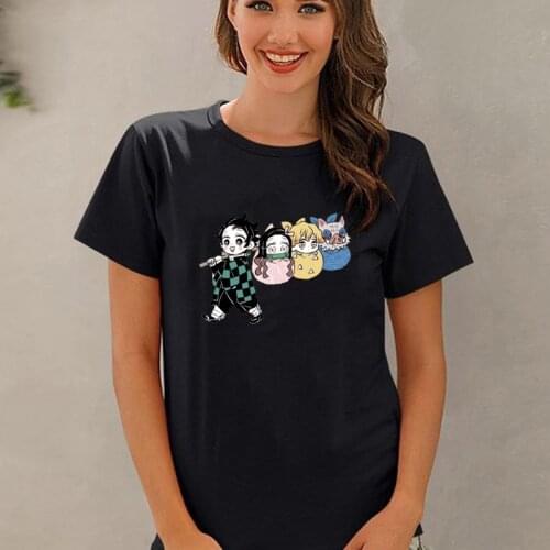 Demon Slayer Hot Sale Manga Female T Shirt Fashion Kimetsu No Yaiba Tees Japanese Anime Kamado Tanjirou Vintage Clothes Women