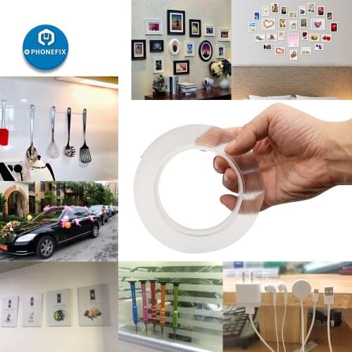 3M Reusable Nano Magic Double-Sided Tape Transparent No Trace Sticker Waterproof Universal Disks Glue Cleanable Home gekkotap