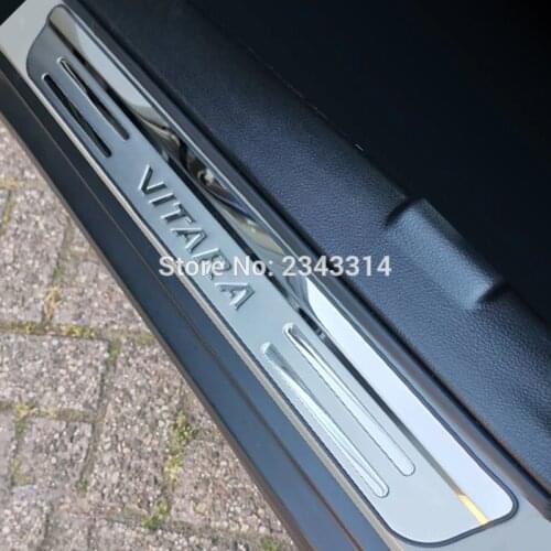 For Suzuki Vitara 2015-2021 Accessories Stainless Door Sill Kick Scuff Plate Guard Pedal Protector Trim Step Cover Car Styling