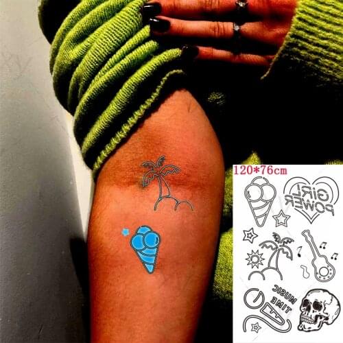 Tattoo Stickers Luminous Kids Girl Temporary Fake Tattoos Glow Paste on Face Arm Leg for Women Men Body Art Girl Power Sticker