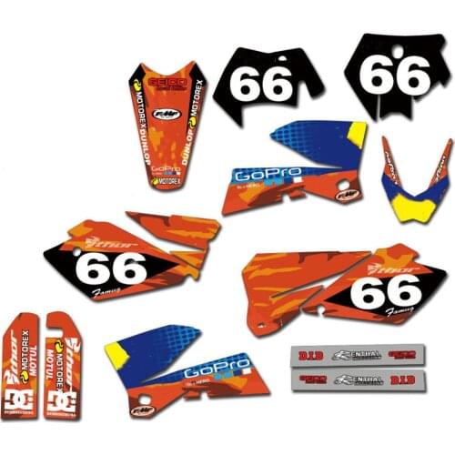 For KTM 2005 2006 2007 125 200 250 300 350 400 450 525 EXC XC MXC Free Customized Numbers & Names TEAM Graphics Decals stickers