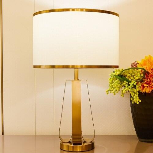 TUDA Iron Art Table Lamps For Bedroom Living Room Plated Golden Metal Table Lamp Nordic Style American Style LED Table Lamps