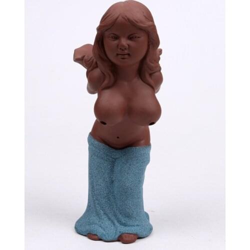 New Hand Crafts Beautiful girl Tea Pet,Chinese Yixing Purple clay Tea accessories,Home Decoration Tea pet Tea ceremony to play