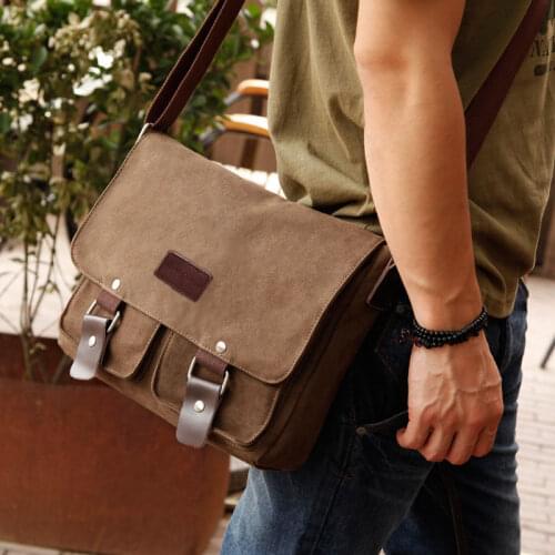 NEW Canvas shoulder bags Vintage High quality Crossbody travel bag Mens Messenger Laptop Bags Casual Teenagers school bag