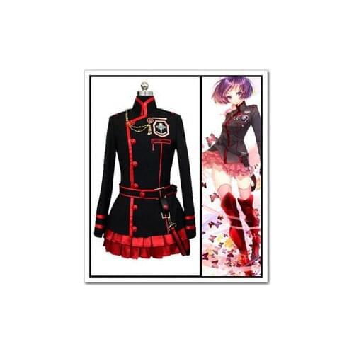 New D GRAY MAN Lenalee Lee Anime Black Red Cosplay Costume Suit Cosplay fancy Custom Made Free Shipping