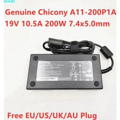 Genuine 19V 10.5A 200W 7.4x5.0mm Chicony A11-200P1A AC Adapter For MSI GL73 8RD-421US GL73 8RD 282 GAMING GTX 1050 TI Charger