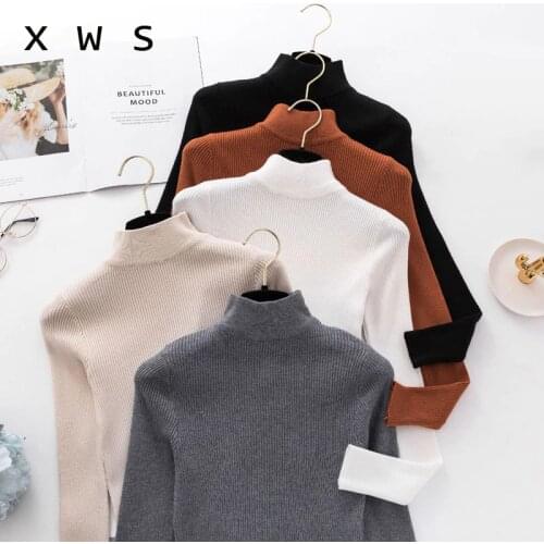 Autumn Winter Turtleneck Pullovers Sweaters Primer shirt long sleeve Korean Slim-fit tight fur sweater jersey mujer