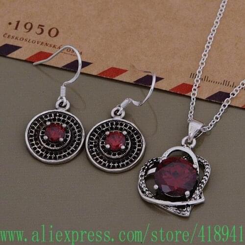 Silver Plated Jewelry Sets Earring 684 + Necklace 1000 /erianipa bskakjra AS552