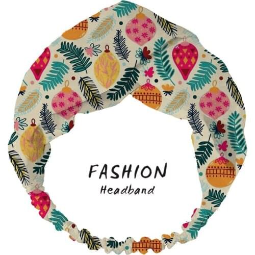 2020 Women Summer Hair Accessories Bohemian Hair Bands Colorful Christmas Print Headbands Cross Bandanas HairBands Scrunchies