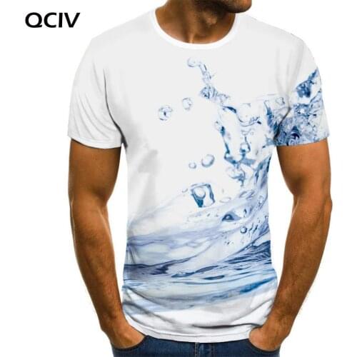 QCIV Brand Water T shirt Men Graphics Tshirts Casual Creativity T-shirts 3d Art Tshirt Printed Short Sleeve summer Fashion Male