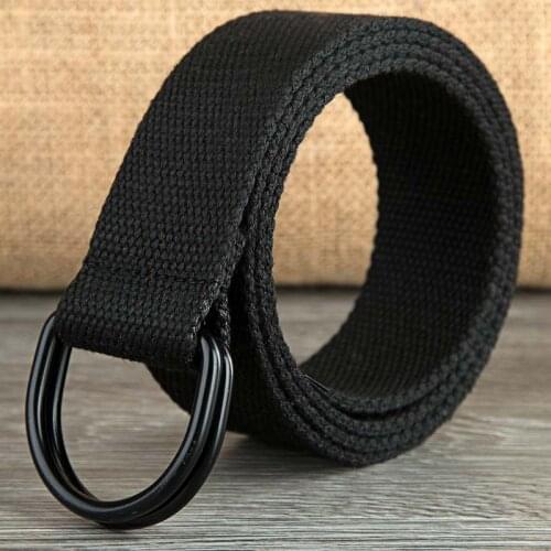 110cm Vintage Men Women Jeans Decorative Double Ring Metal Buckle Belt Long Punk Canvas Belt Fashion Street Style Wild Waistband